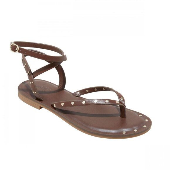 NWT Universal Thread Womens Nikki Studded Thong Sandals 89998544 Brown 11M - Picture 1 of 10